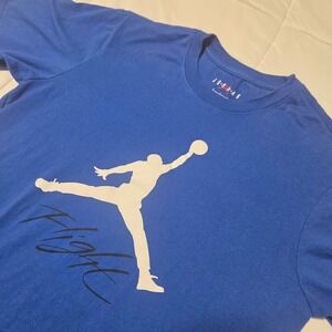 Jordan Flight Jumpman Graphic T-Shirt Mens Small Royal Blue Cotton Short Sleeve